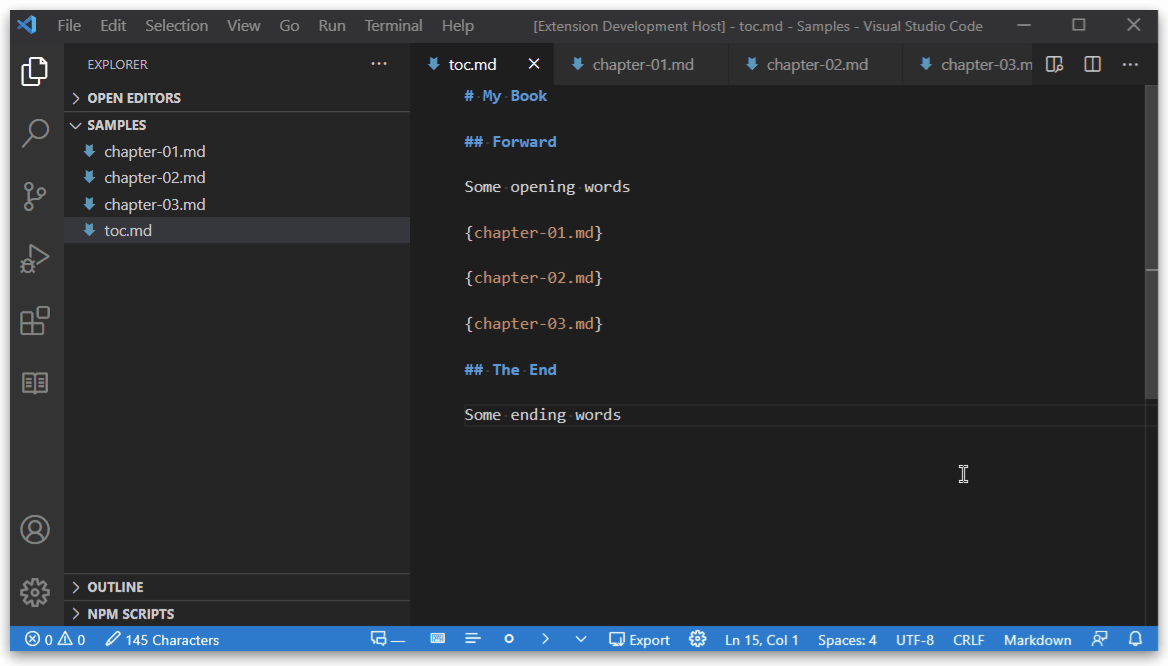 Exporting - Markdown Fiction Writer